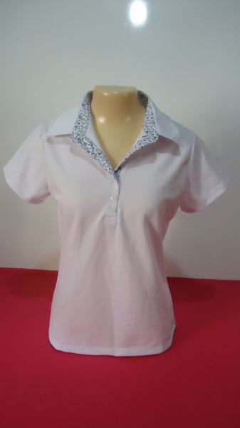 camiseta polo  feminina c/ colarinho